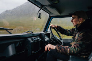 man driving a truck