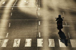 motorcycle at intersection