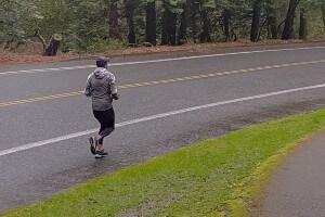 jogger on road