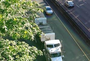 car in truck blind spot