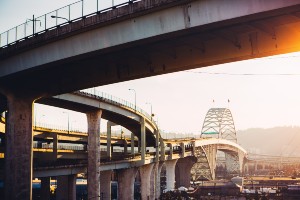 view of fremont bridge in portland